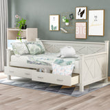 Modern Daybed With 2 Large Drawers, X Shaped Frame