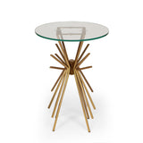 Table With Sunburst Design - Gold