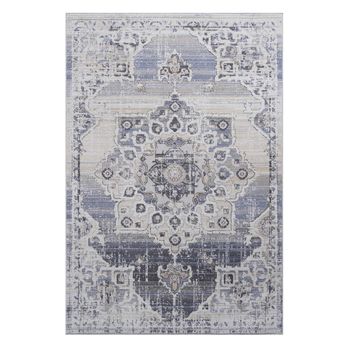 Payas - 8' X 10' Medallion Area Rug - Cream / Blue