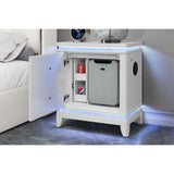 Adalid - Nightstand With Cooler, USB And Speaker - White