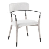 Savannah - Chair (Set of 2) - Gray Brushed Wood, Light Gray Fabric, Black Metal
