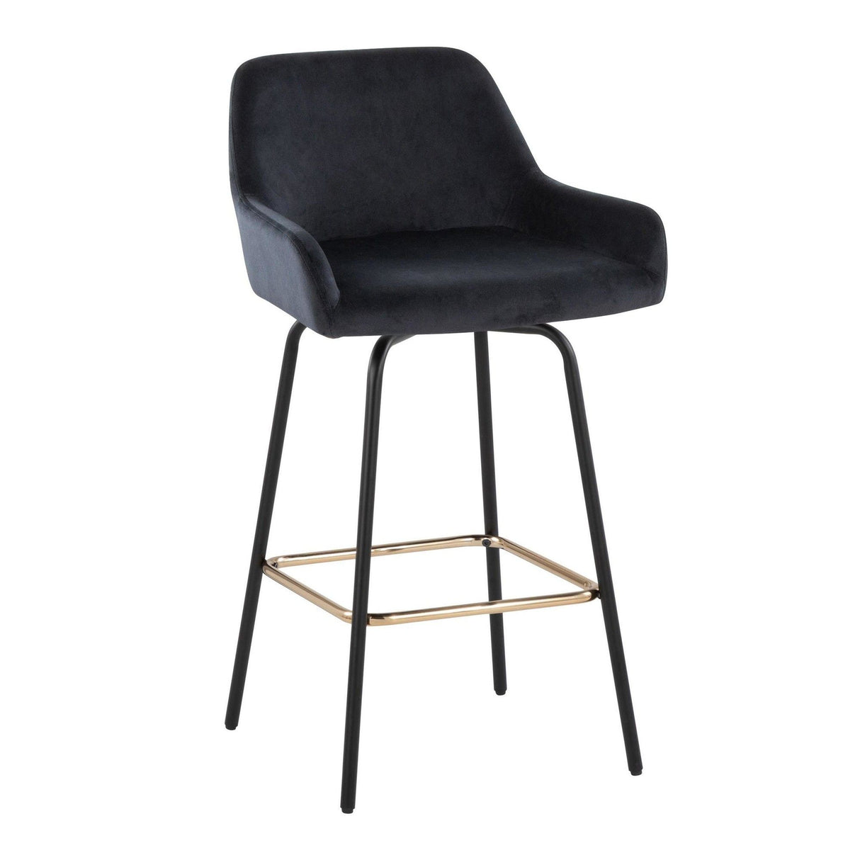 Daniella - 24" Fixed-Height Counter Stool (Set of 2) - Black Metal