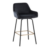 Daniella - 24" Fixed-Height Counter Stool (Set of 2) - Black Metal