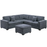 Modern Sectional Set With Cocktail Ottoman