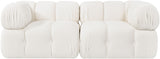 Orin - Velvet Performance Fabric Upholstered 2 Piece Modular Sofa (2 Corner Chairs)