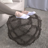 Jumanji - Handcrafted Wool And Cotton Pouf - Brown