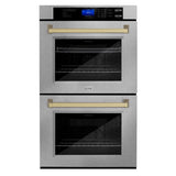 ZLINE 30" Autograph Edition Double Wall Oven with Self Clean and True Convection in DuraSnow Stainless Steel (AWDSZ-30) [Color: Champagne Bronze] - (AWDSZ30CB)