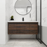 Floating Bathroom Vanity With Resin Sink And Soft Close Doors
