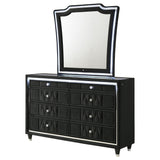 Mika - 8 Drawer LED Dresser With Mirror - Black