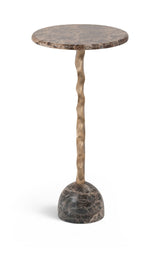 Helix - Genuine Marble Top And Aluminum Base End / Side Table