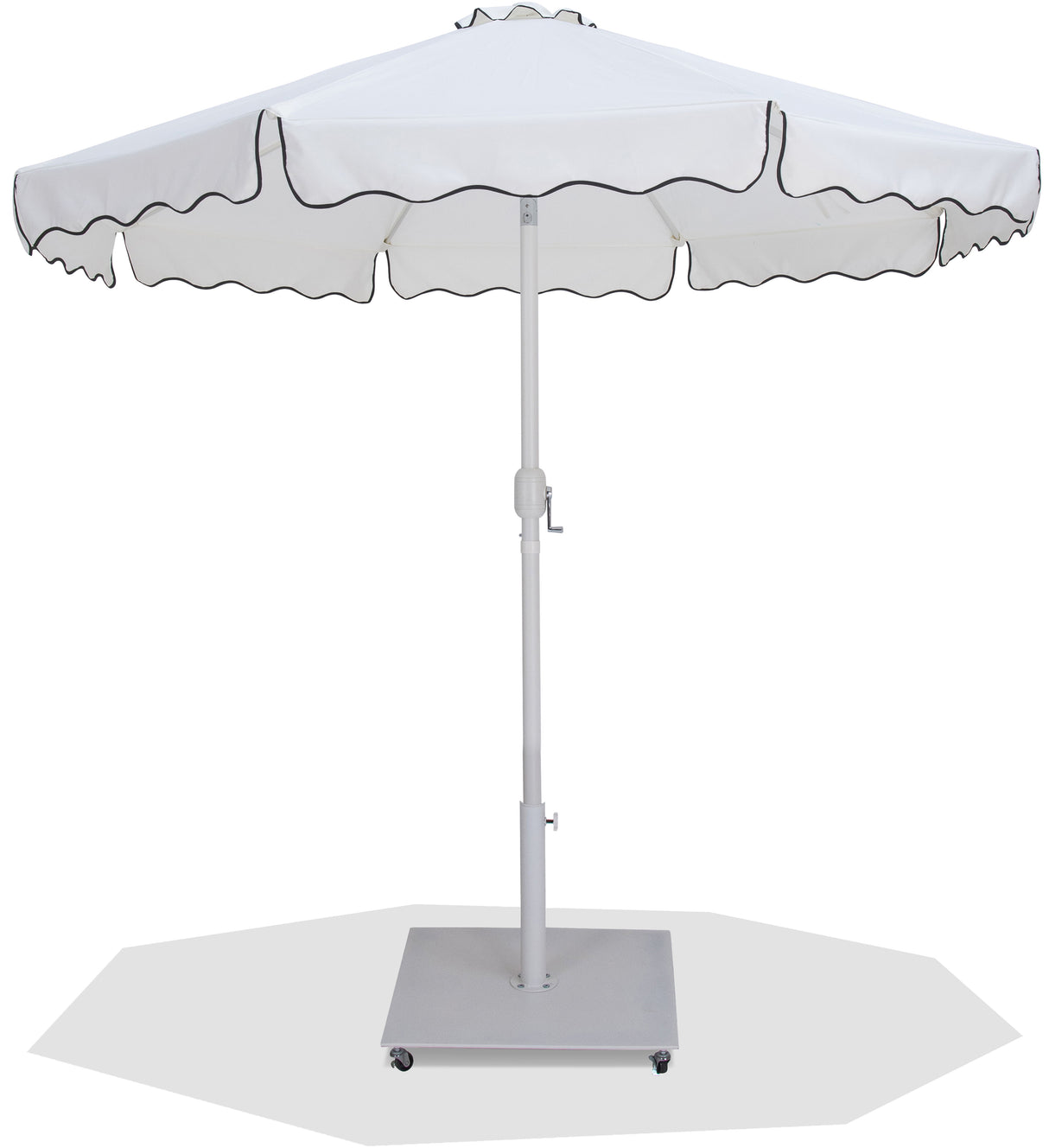 Amalfi - Aluminum Patio Umbrella - White Base / White Pole