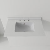 Basin Sink, 0.6" Ultra Thin Profile, Triple Faucet Holes