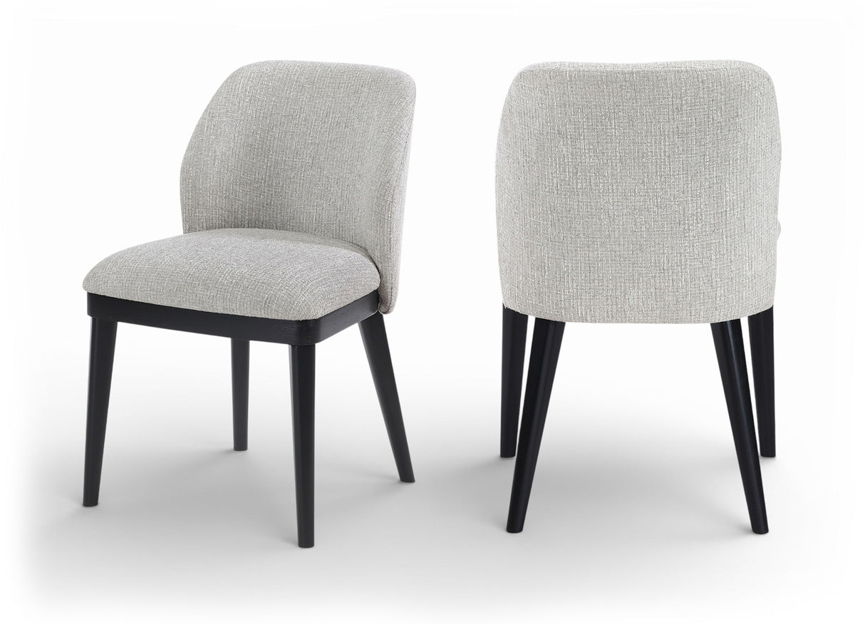 Valeo - Linen Textured Fabric Upholstered Dining Chair (Set of 2) - Painted Black Base