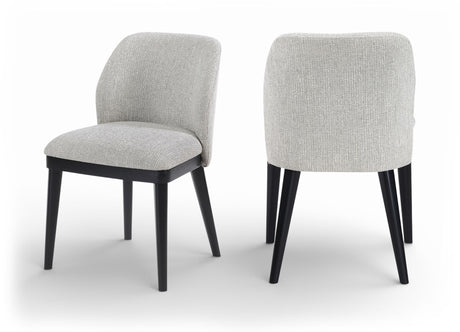 Valeo - Linen Textured Fabric Upholstered Dining Chair (Set of 2) - Painted Black Base