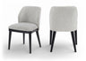 Valeo - Linen Textured Fabric Upholstered Dining Chair (Set of 2) - Painted Black Base
