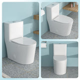 1 Piece Toilet For Bathroom, Soft Closing Seat, Dual Flush 1.1 / 1.6 Gpf - White