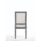 Leventis - Side Chair Set of 2) - Cream Linen & Weathered Gray