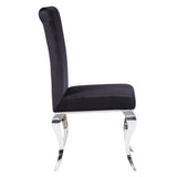 Fabiola - Side Chair Set of 2) - Black Fabric & Stainless Steel