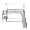 Twin Over Twin Metal Bunk Bed House Bed With Slide And Staircase