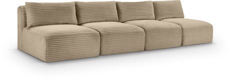 Shaggy - Fabric 4 Seat Modular Armless Sofa
