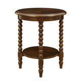 Philippe - Round End Table With Shelf - Brown