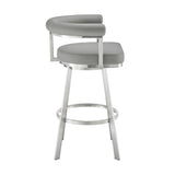 Nolagam - Swivel Bar Stool - Brushed Stainless Steel