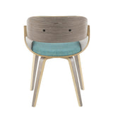 Fortunato - Chair - Light Gray Wood, Aqua Fabric