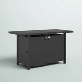 Outdoor Fire Pit Table With Lid - Dark Gray