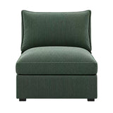 Armless Chair With Design For Living Room - Dark Green