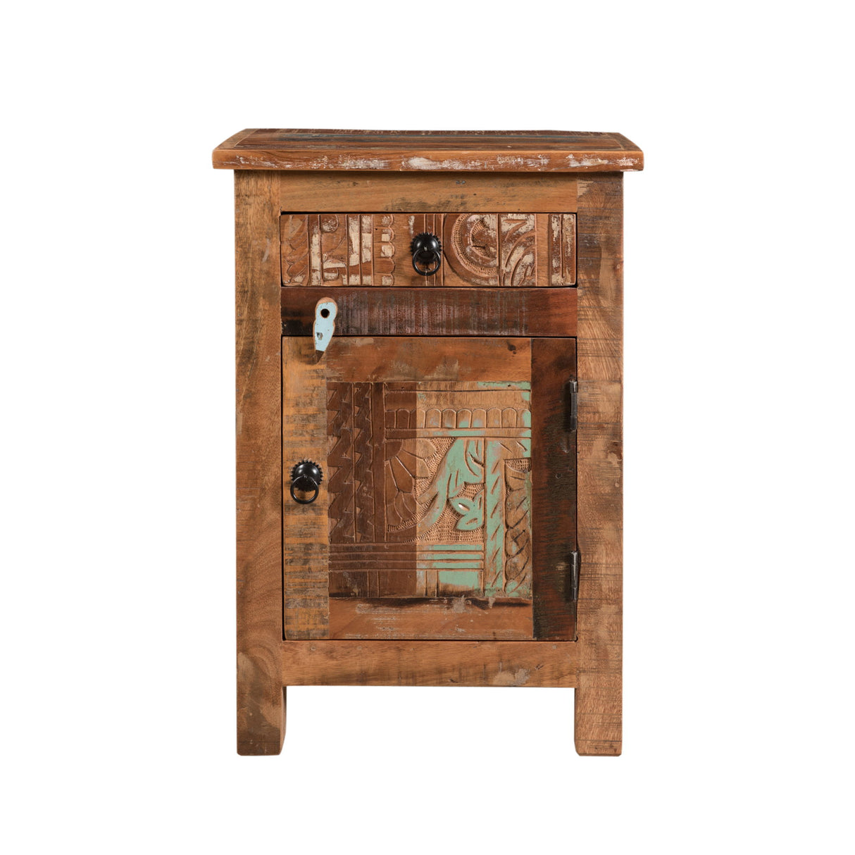 Carved Side Table - Natural