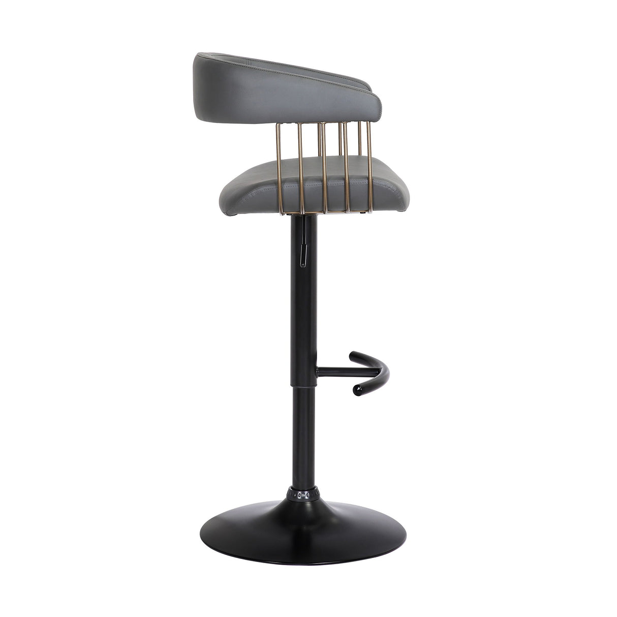 Calista - Adjustable Bar Stool - Gray / Golden Bronze