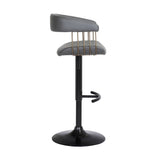 Calista - Adjustable Bar Stool - Gray / Golden Bronze
