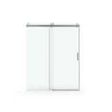 Frameless Soft-Closing Shower Door, 1/4" (6 Mm) Tempered Glass Single Sliding With Explosion Proof Coating