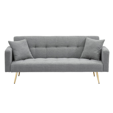 Teddy Fleece Sofa Bed With Luxurious Throw Pillows