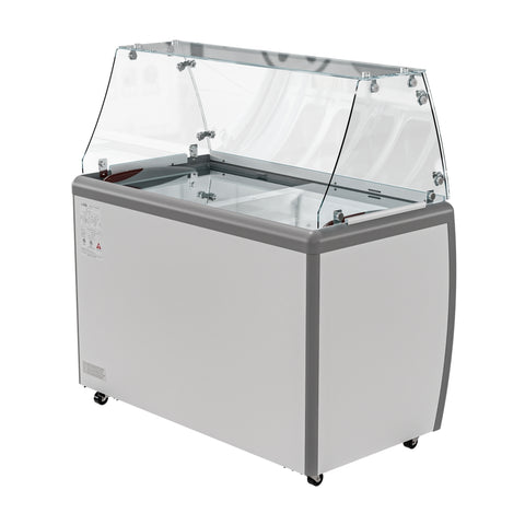 50 in. Gelato Dipping Cabinet Display Freezer with Sliding Glass Door and Sneeze Guard 13 cu. ft. KM-GDC-49SD-FG