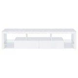 Lance - 2 Drawer TV Stand With Shelves - Gloss White