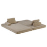Multifunctional Convertible Sofa Bed With 2 Tumbler Backrests And 2 Pillows, Deep Seat Couch