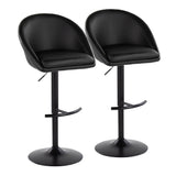 Matisse - Highback Adjustable Barstool With Rounded T Footrest (Set of 2) - Black Metal