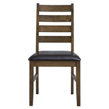 Damica - Side Chair (Set of 2) - Brown Synthetic Leather & Walnut