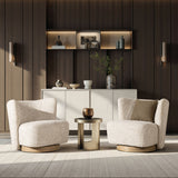 Miranda - Armless Swivel Accent Chair - Natural Gray