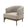 Modern Two-Tone Barrel Chair, Upholstered Round Armchair For Living Room Bedroom Reading Room