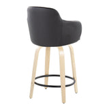 Boyne - 24" Fixed-Height Counter Stool (Set of 2) - Black And Beige