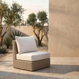 Seacrest - Olefin Water Resistant Fabric And Wicker Outdoor Patio Armless Chair