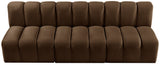 Arc - Velvet 4 Piece Modular Straight Sofa - Brown
