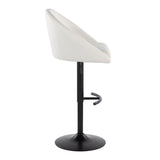 Matisse - Highback Adjustable Barstool With Rounded T Footrest (Set of 2) - Black Metal