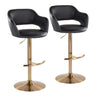 Margarite - Adjustable Barstool (Set of 2) - Gold Metal