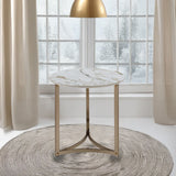 Zaidee - 23.5" End Table - Sintered Stone & Champagne