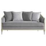 Fernando - Loveseat With 4 Pillows - Gray Chenille & Champagne