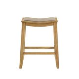 Iyani - Coastal Modern Wood Counter Height Kitchen Bar Stool