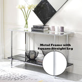 Angwin - Console Table - Mirrored, Faux Marble Top & Chrome